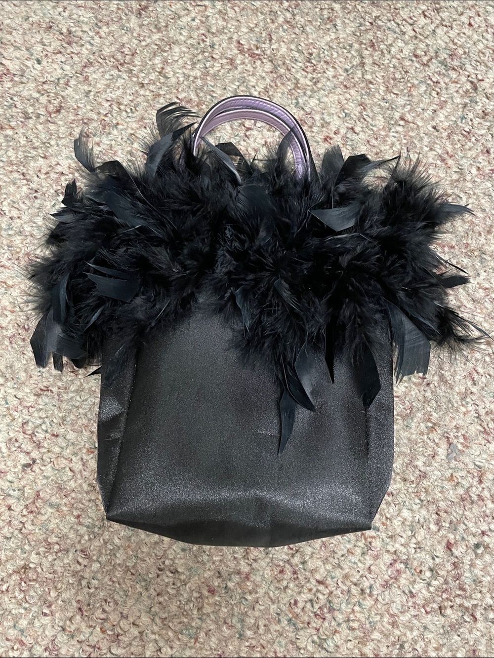 Giorgio Beverly Hills Satin feather accented evening bag /new